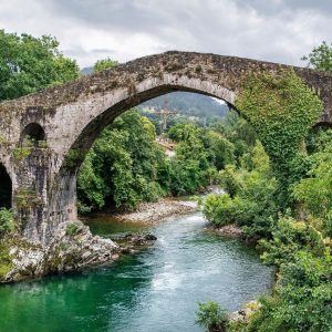 landscape, roman bridge, nature, river, vegetation, darling, clouds, rocks, cloudy, stone